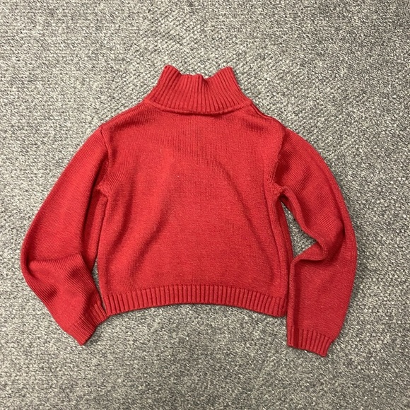 The Disney Store Vintage Red Mockneck Turtleneck Sweater Pooh Christmas Medium - Picture 5 of 5